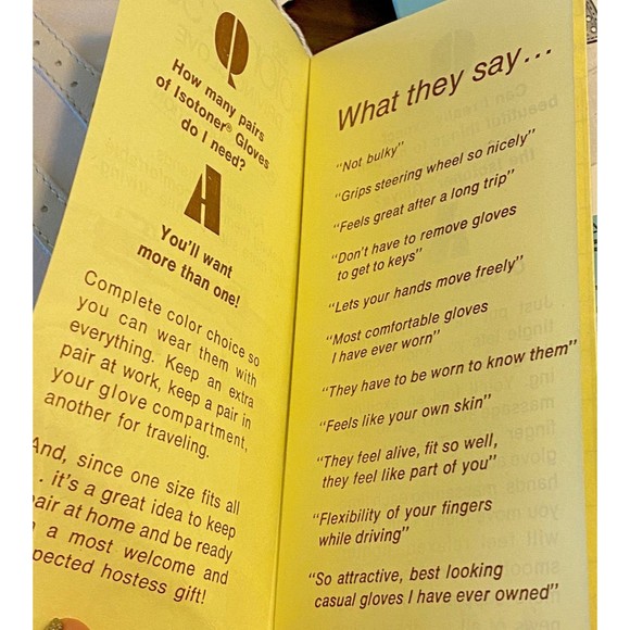 NOS Vtg Aris Isotoner 500 Women’s Driving Gloves 23092 Bone Stretch ISO-Massage - Picture 9 of 9